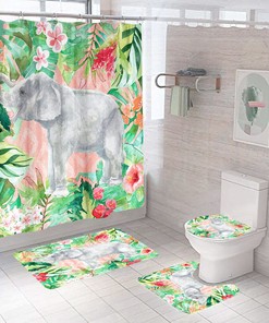 Stylish Elephant Floral Shower Curtain For Your Bathroom