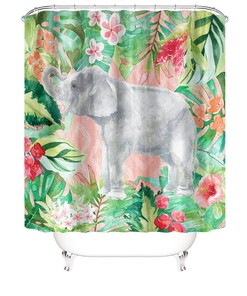 Stylish Elephant Floral Shower Curtain For Your Bathroom