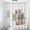 Stylish Elephant Shower Curtain With Cartoon Shower Curtain Design For A Nordic Style Bathroom Decoration
