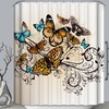 Stylish Fabric Shower Curtain With Butterfly Design For Bathroom Decor