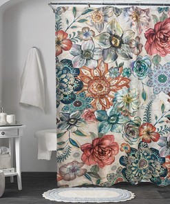 Stylish Floral Printed Shower Curtain For Bathroom And Bathtubes