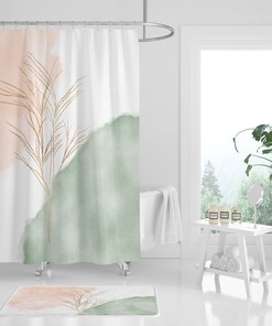 Stylish Floral Watercolor Shower Curtain For Contemporary Bathroom