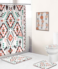 Stylish Geometric Pattern Shower Curtain For Modern Bathroom Decor