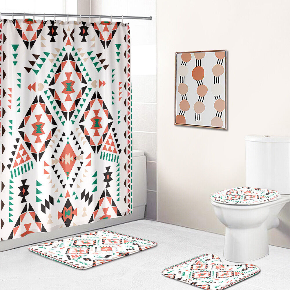 Stylish Geometric Pattern Shower Curtain For Modern Bathroom Decor