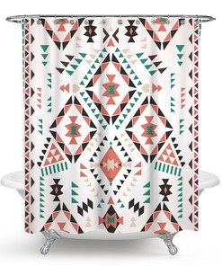 Stylish Geometric Pattern Shower Curtain For Modern Bathroom Decor