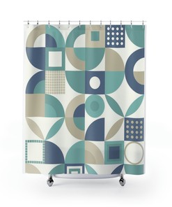 Stylish Geometric Print Shower Curtain For Contemporary Bathroom
