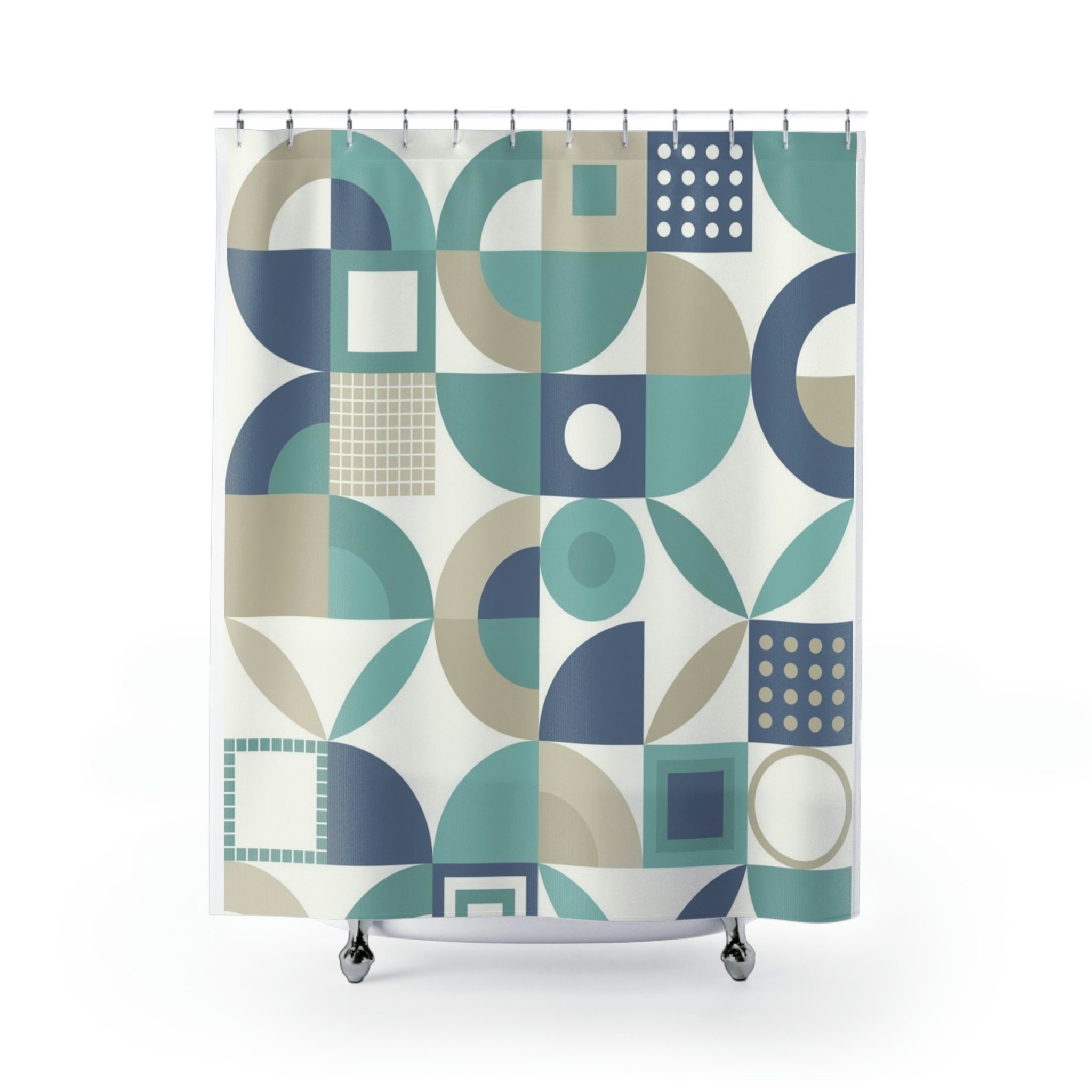Stylish Geometric Print Shower Curtain For Contemporary Bathroom