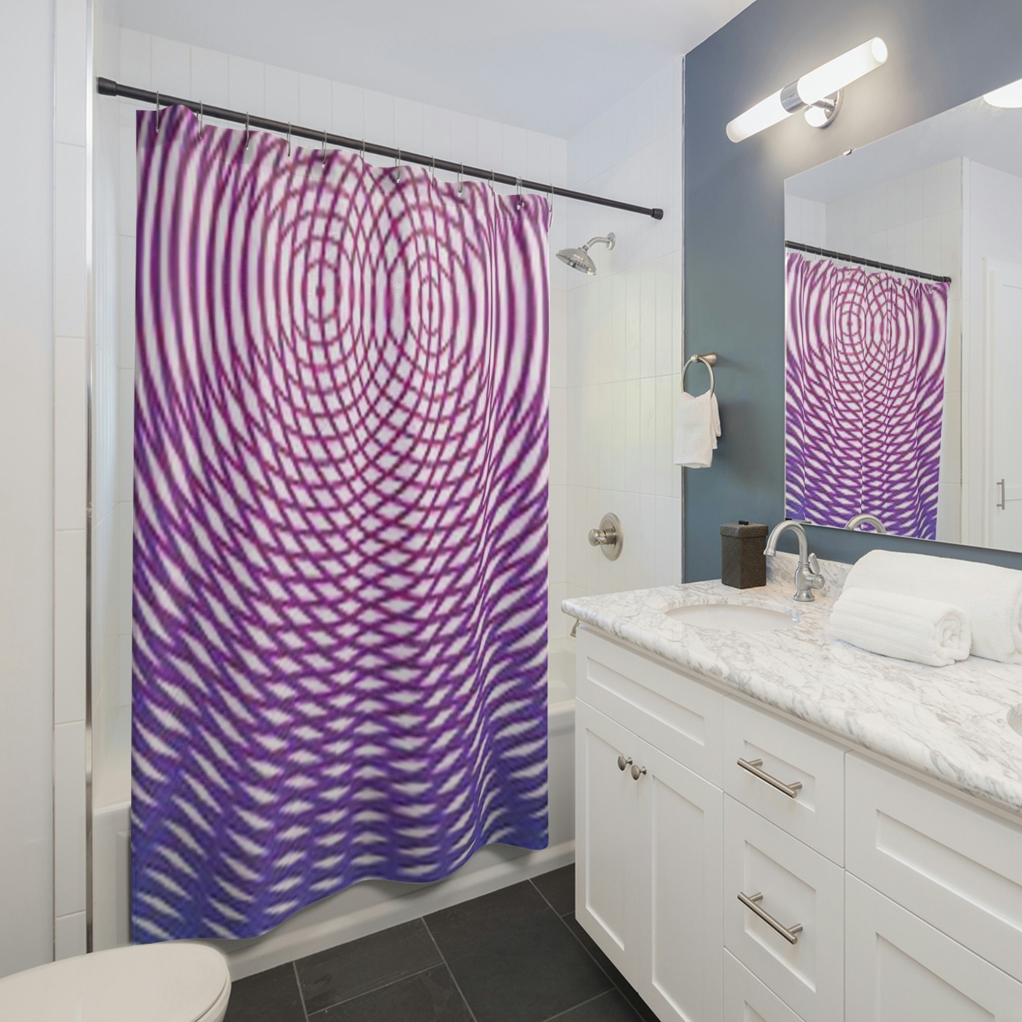 Stylish Geometric Shower Curtain With Abstract Prints