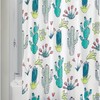 Stylish Green and Multi-Color Cactus Fabric Shower Curtain 