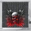 Stylish Gun And Skull Print Shower Curtain With Unique Bathroom Decor 