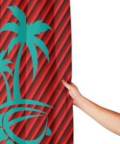 Stylish Hawaii Palm Tree And Sea Turtle Shower Curtain For Bathroom