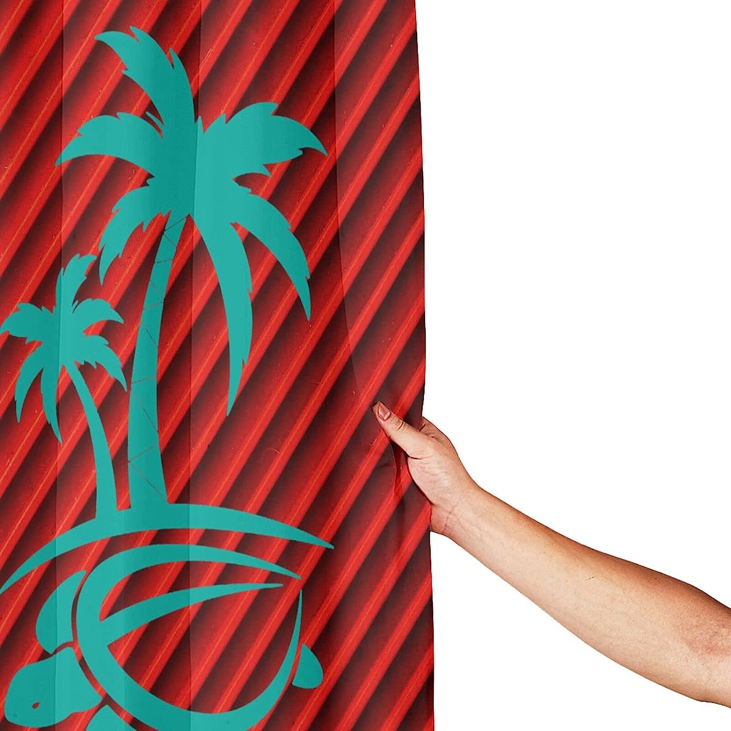 Stylish Hawaii Palm Tree And Sea Turtle Shower Curtain For Bathroom