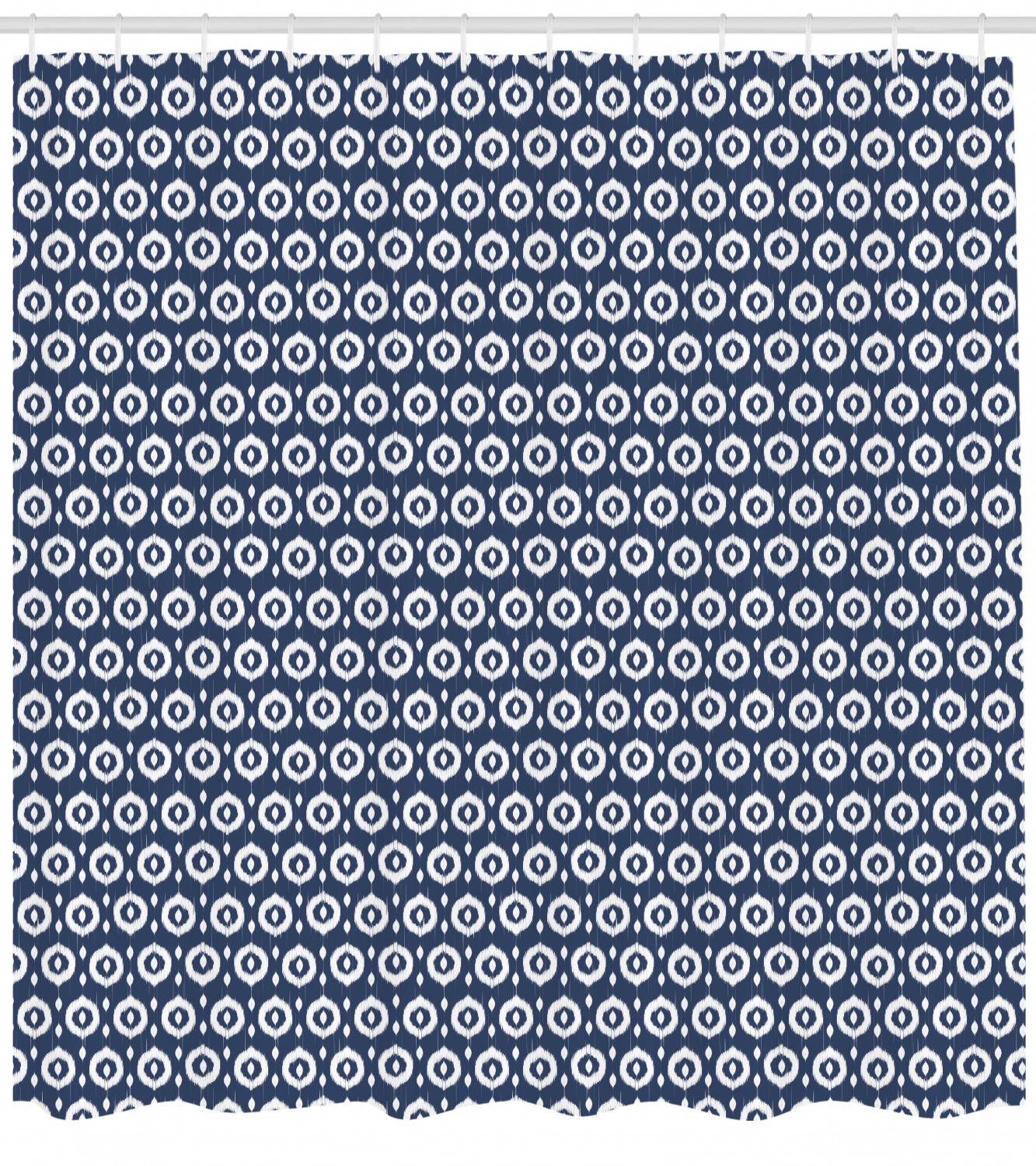 Stylish Ikat Pattern Fabric Shower Curtain for Modern Bathroom Decor