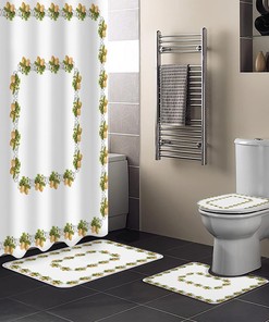 Stylish Lemon Pattern Shower Curtain for Modern Bathroom