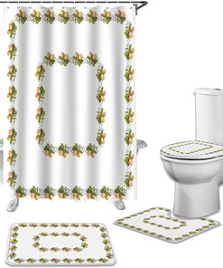 Stylish Lemon Pattern Shower Curtain for Modern Bathroom