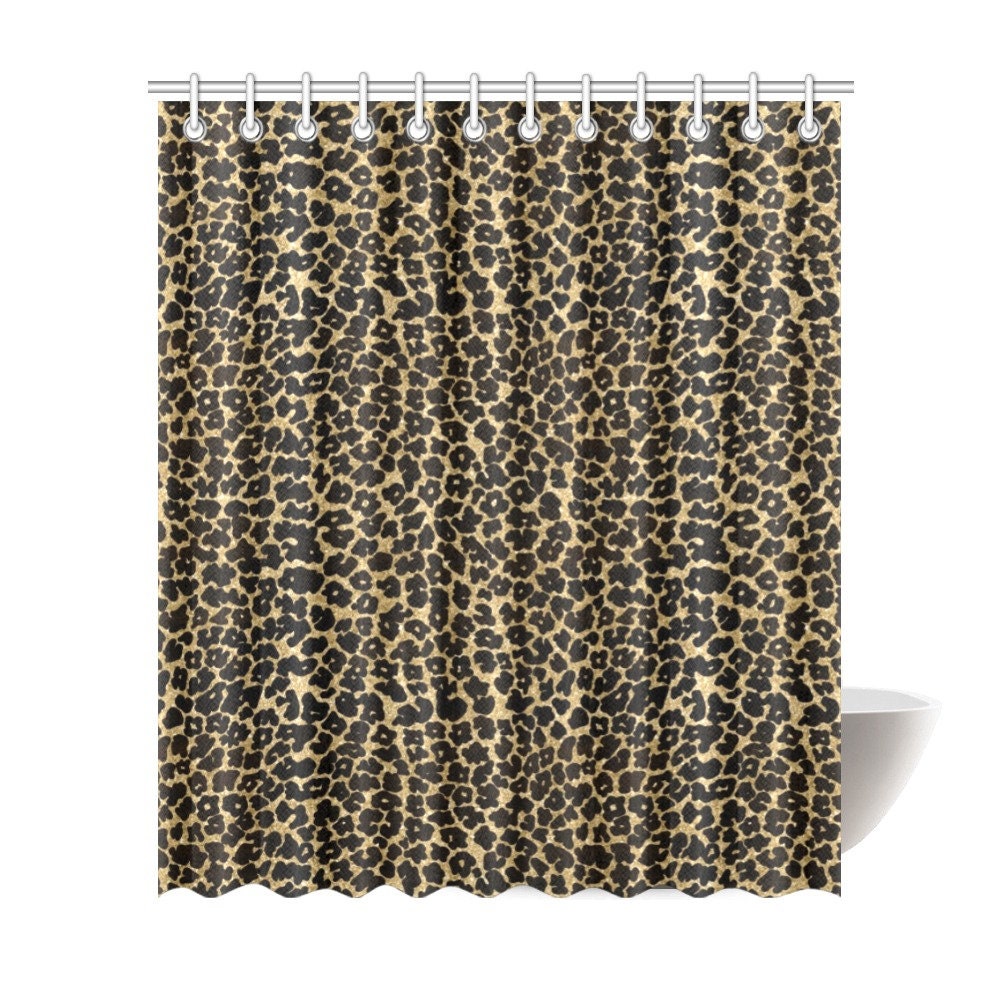 Stylish Leopard Print Shower Curtain - Great Gift for Animal and Cat Lovers - Waterproof Bathroom Decor