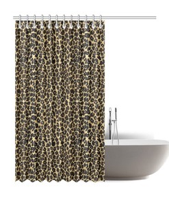 Stylish Leopard Print Shower Curtain - Great Gift for Animal and Cat Lovers - Waterproof Bathroom Decor