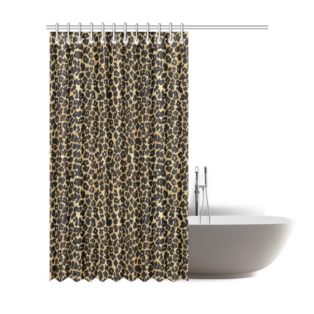 Stylish Leopard Print Shower Curtain - Great Gift for Animal and Cat Lovers - Waterproof Bathroom Decor