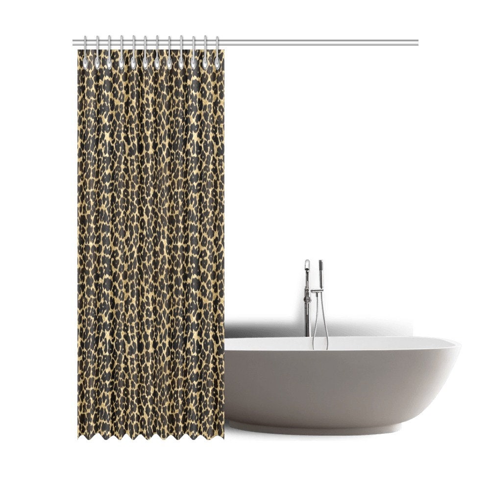 Stylish Leopard Print Shower Curtain - Great Gift for Animal and Cat Lovers - Waterproof Bathroom Decor