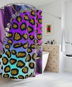 Stylish Leopard Shower Curtain, Trendy Bathroom Decor