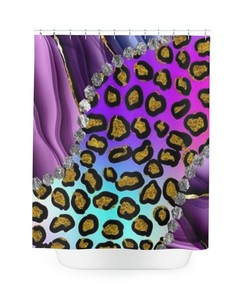 Stylish Leopard Shower Curtain, Trendy Bathroom Decor