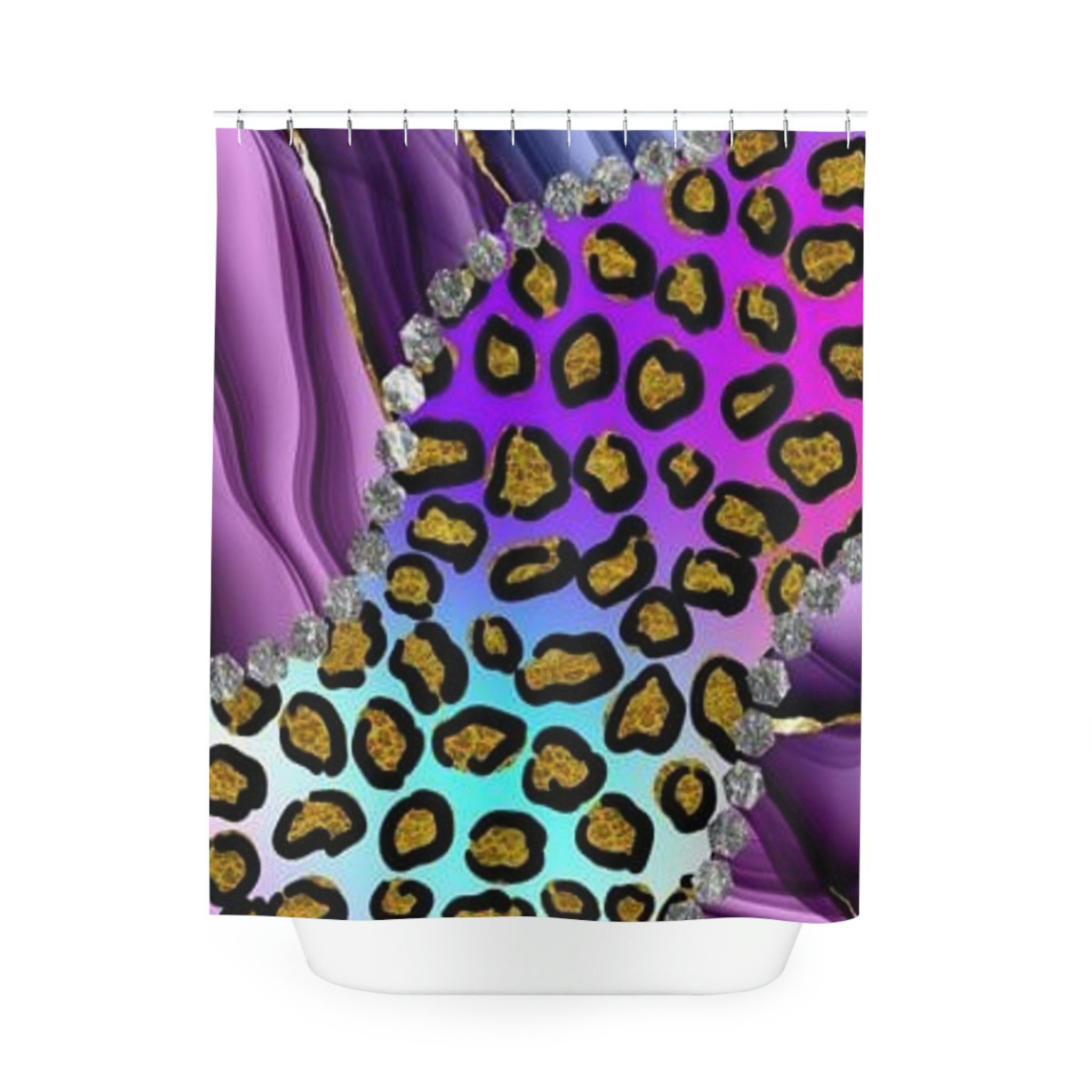 Stylish Leopard Shower Curtain, Trendy Bathroom Decor