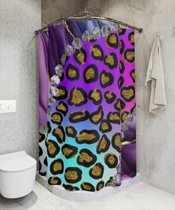 Stylish Leopard Shower Curtain, Trendy Bathroom Decor