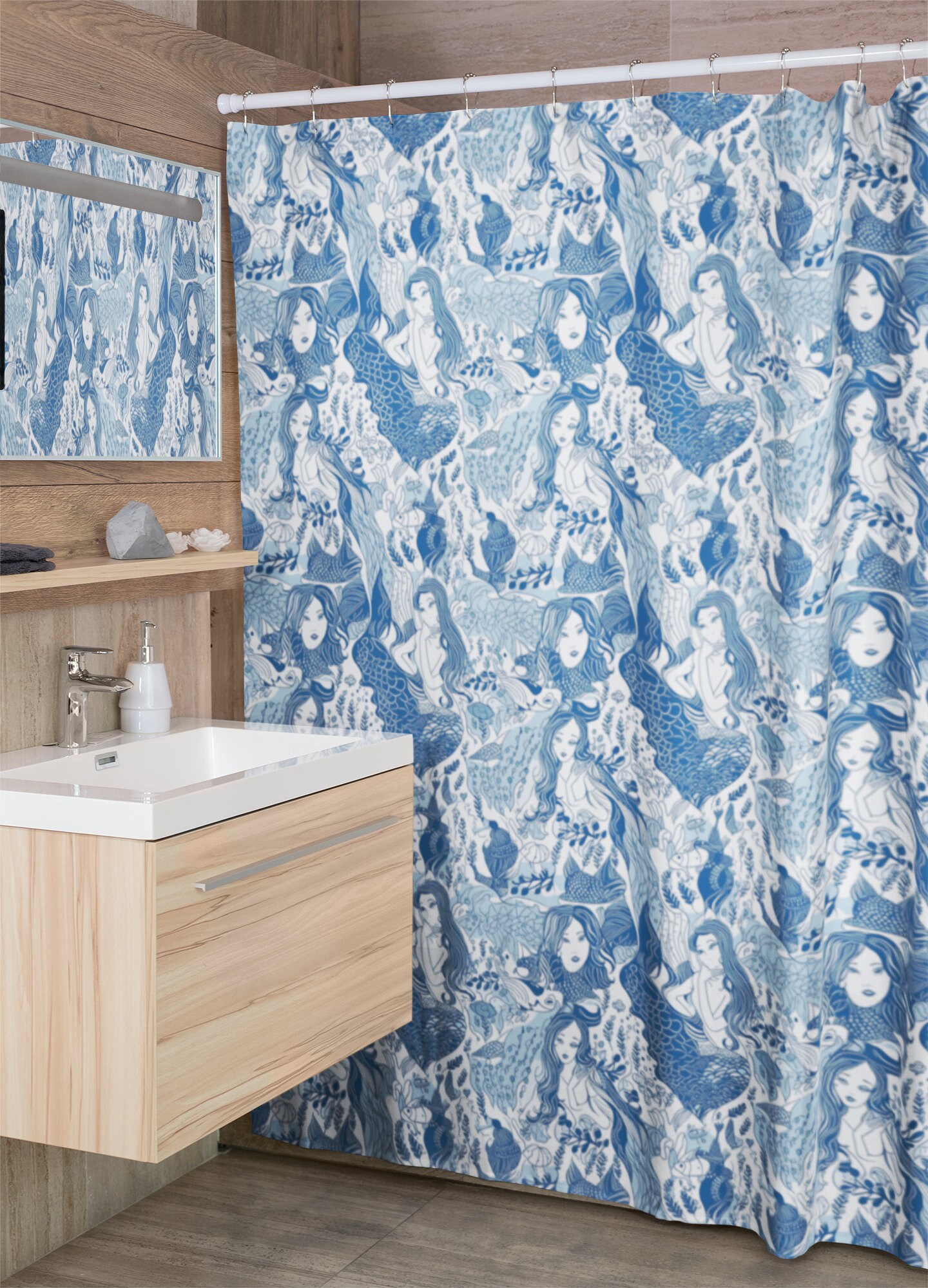 Stylish Mermaid Pattern Shower Curtain for Your Bathroom