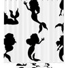 Stylish Mermaid Silhouette Shower Curtain - Water Resistant Bathroom Curtain 
