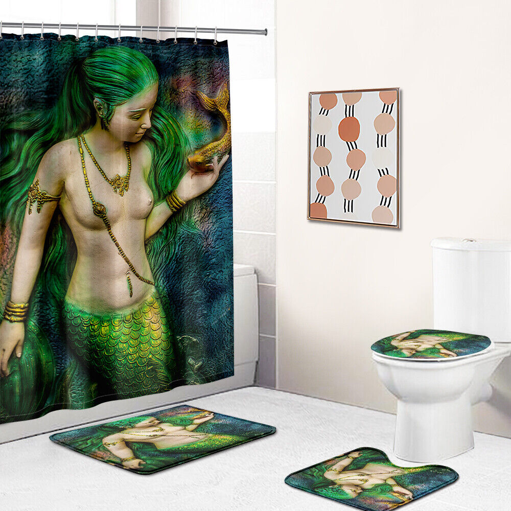 Stylish Mermaid Themed Shower Curtain - Waterproof And Durable