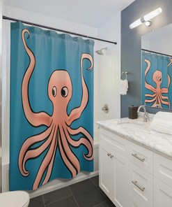 Stylish Modern Art Octopus Shower Curtain for Your Bathroom.