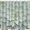 Stylish Nature-inspired Fabric Shower Curtain with Tropical Desert Succulent Plant and Lotus Petals Texture Print