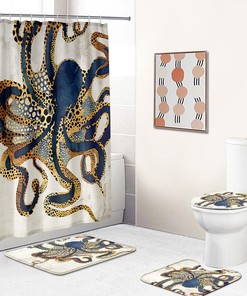 Stylish Octopus Shower Curtain for a Refreshing Bathroom Experience.
