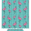 Stylish Pink Flamingo and Blue Stripes Shower Curtain with Waterproof Fabric