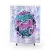 Stylish Pisces Zodiac Sign Print Shower Curtain for Birthday Celebrations