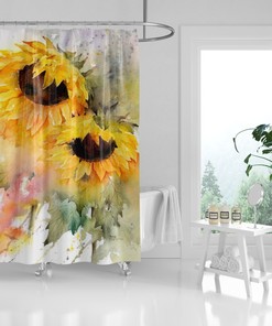 Stylish Printed Waterproof Bathroom Decor Shower Curtain