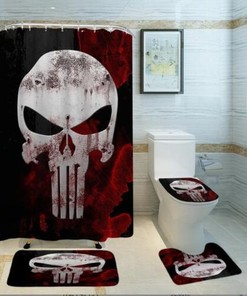 Stylish Skeleton Print Shower Curtain for a Chic and Scary Bathroom