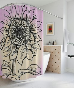 Stylish Sunflower Shower Curtain - Bright and Bold Bathroom Decor 