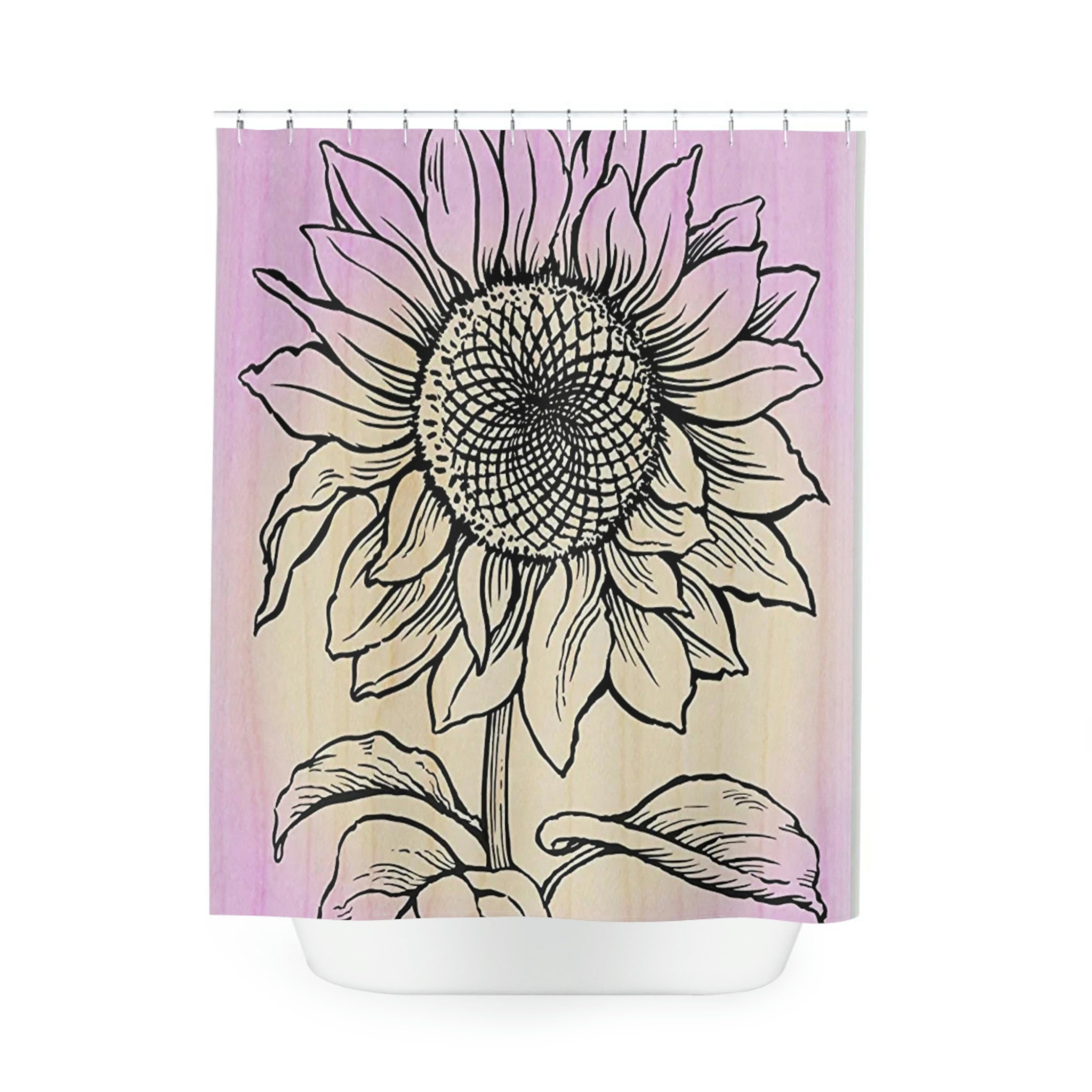 Stylish Sunflower Shower Curtain - Bright and Bold Bathroom Decor
