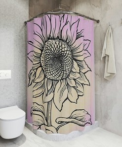 Stylish Sunflower Shower Curtain - Bright and Bold Bathroom Decor