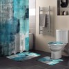 Stylish Teal, Turquoise, and Grey Shower Curtain for Modern Bathrooms