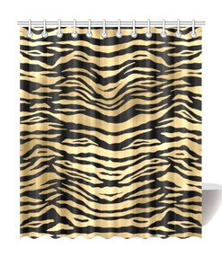 Stylish Tiger Print Shower Curtain - Trendy Gift for Animal and Cat Lovers - Waterproof Bathroom Decor