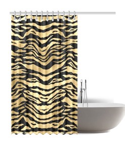 Stylish Tiger Print Shower Curtain - Trendy Gift for Animal and Cat Lovers - Waterproof Bathroom Decor