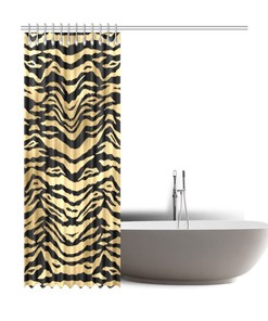 Stylish Tiger Print Shower Curtain - Trendy Gift for Animal and Cat Lovers - Waterproof Bathroom Decor