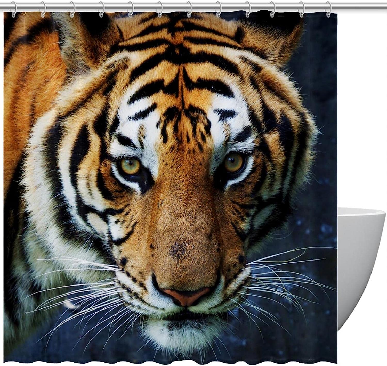 Stylish Tiger Shower Curtain for Modern Bathrooms, 60x72