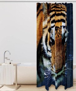 Stylish Tiger Shower Curtain for Modern Bathrooms, 60x72
