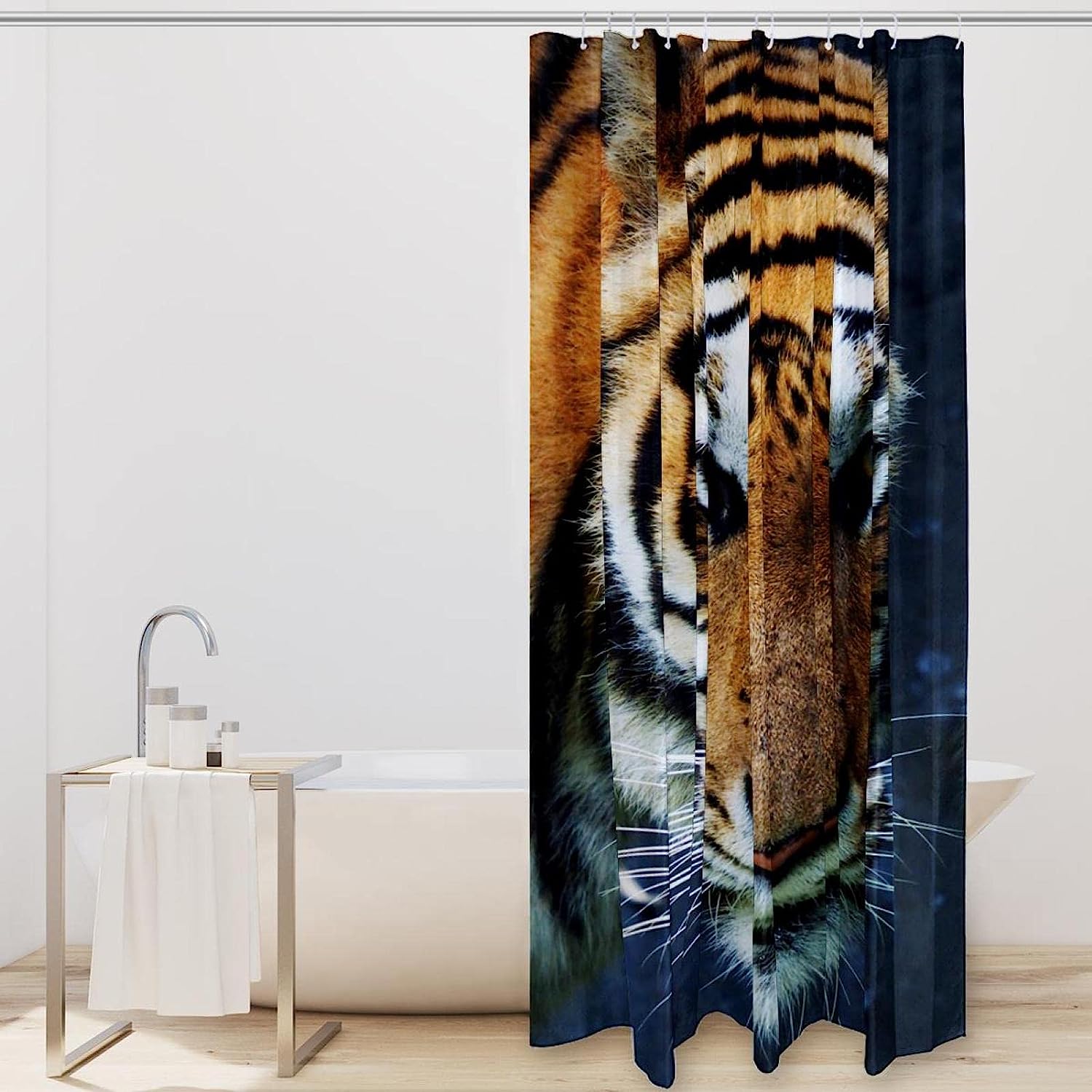 Stylish Tiger Shower Curtain for Modern Bathrooms, 60x72