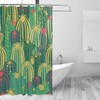 Stylish Tropical Cactus Print Waterproof Shower Curtain for Bathroom Decor