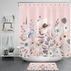 Stylish Watercolor Botanical Leaf Floral on Pink Shower Curtain for Your Glamorous Bathroom