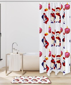 Stylish Watercolor Coconuts and Tropical Fruits Shower Curtain for Your Beachy Bathroom